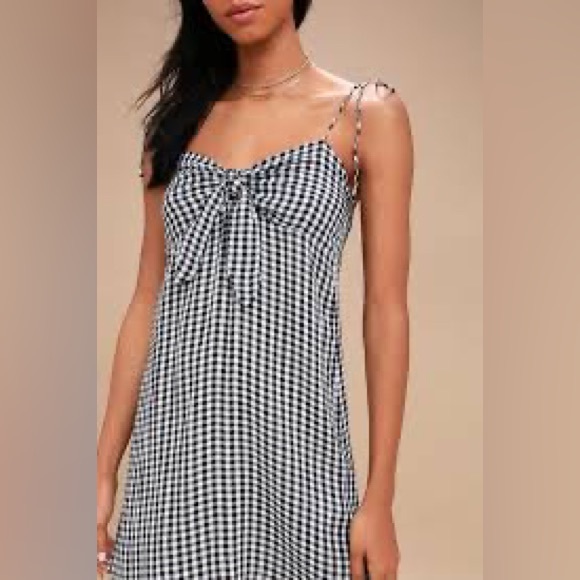Billabong black gingham mini dress size S - Picture 4 of 5